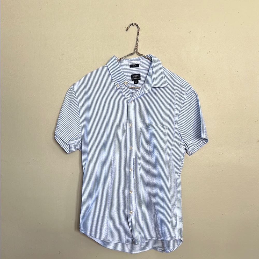 J.Crew Blue Striped Button-Up Shirt